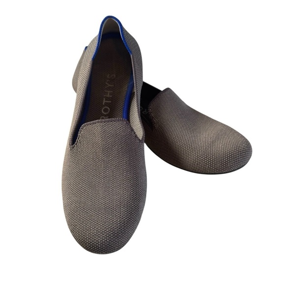 Rothy's Shoes - Rothy's Gray/Taupe Slip-On Flats with Blue Accent